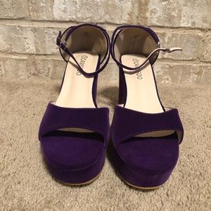 Camssoo Open Toe Block Heel Platform Shoes